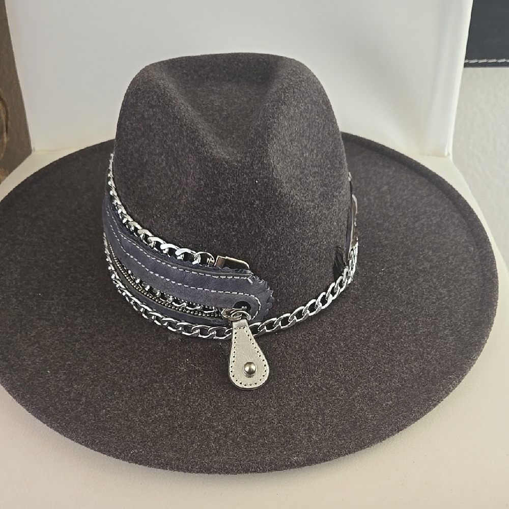 Womens Stylish Gray Fedora Hat